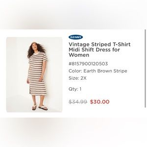 Old Navy XXL striped Tshirt Dress